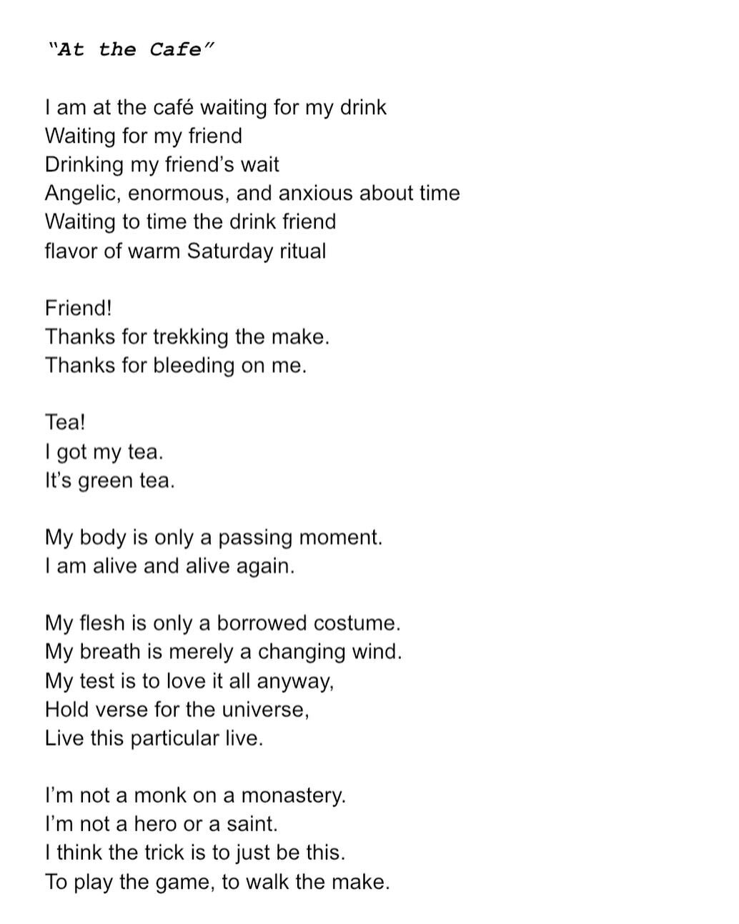 &ldquo;At the Cafe&rdquo; ~ I&rsquo;m not really sure if this counts as a love poem &hellip; 🤔 what do u think?