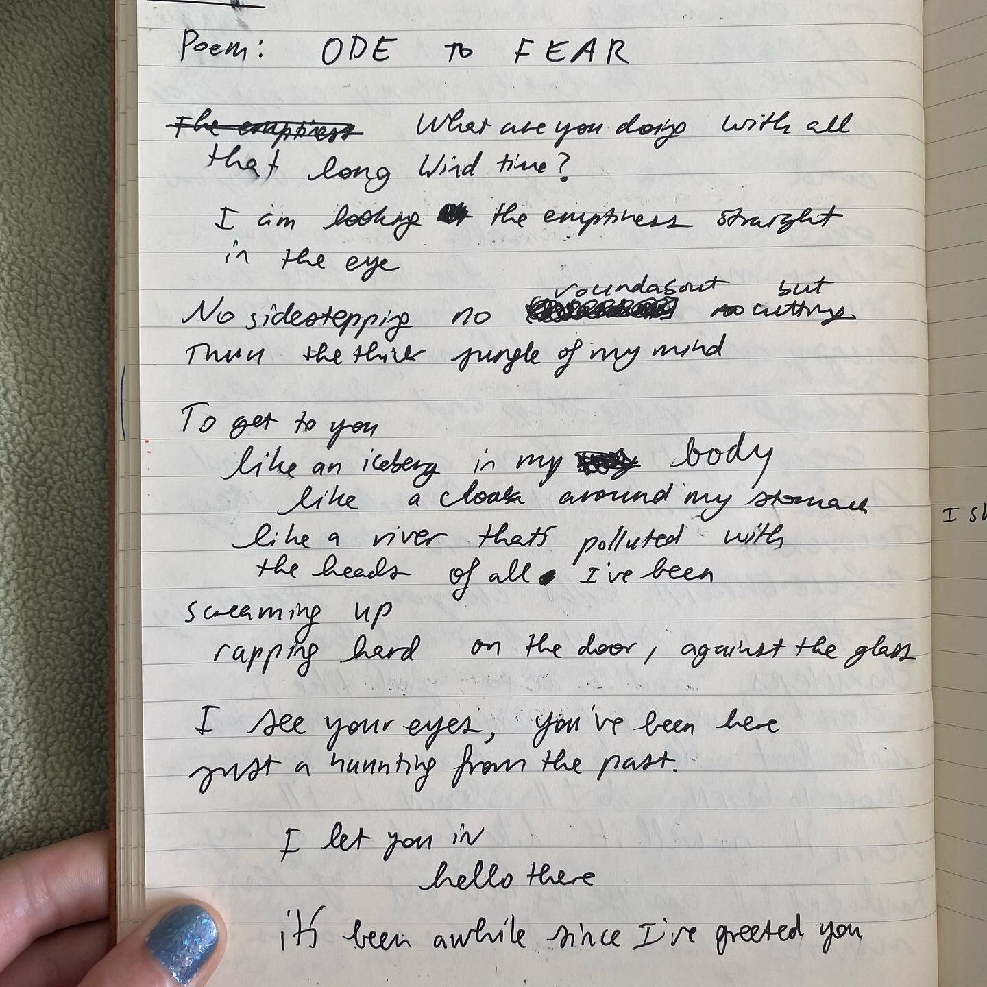 felt cute might delete later 🤭here is a poem called &ldquo;ode to fear&rdquo; ~ i have been toying with the idea of sharing my writing... and what the best way to do that would be? i thought it would be cool to share the pages straight from my journ