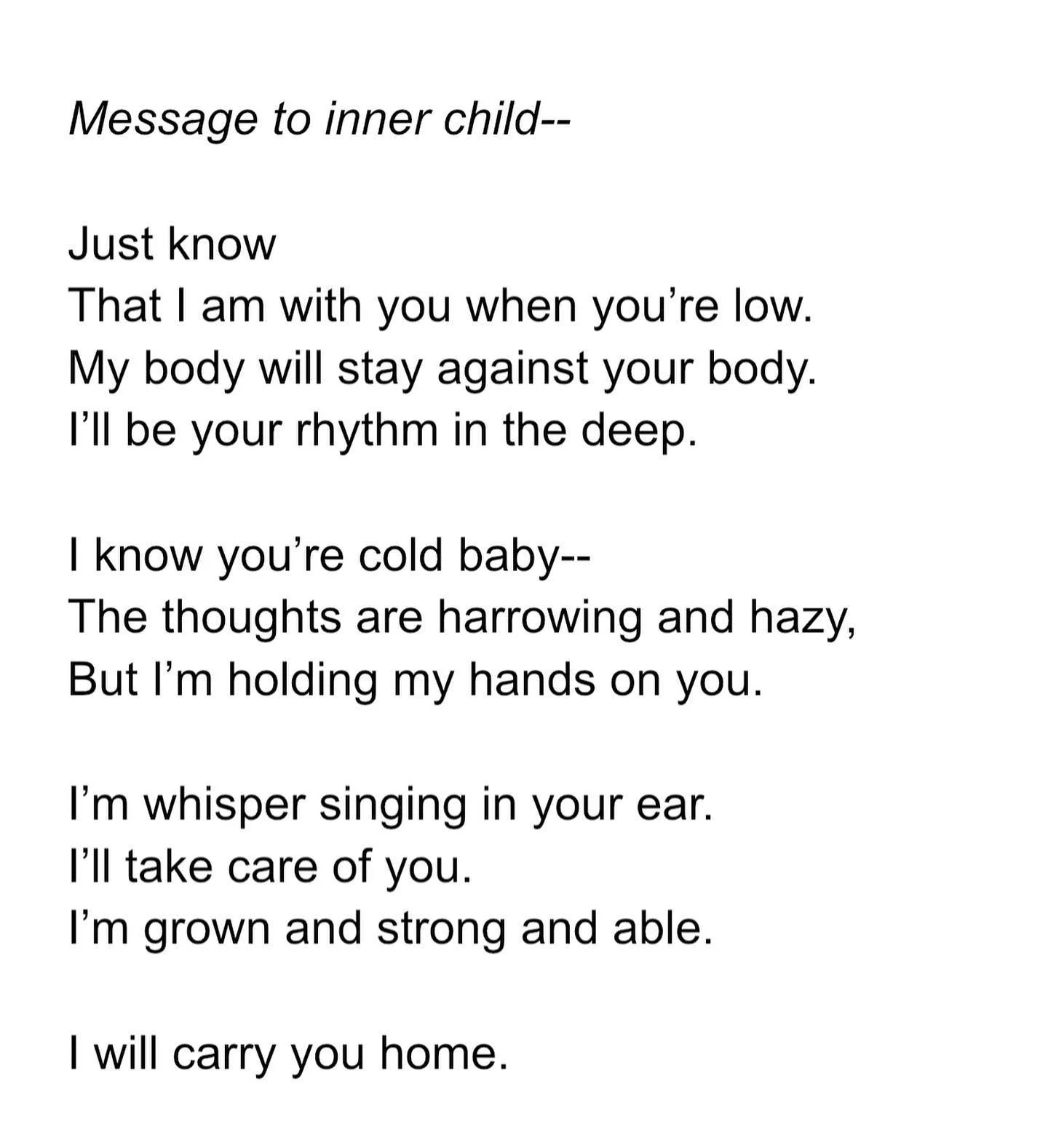 We&rsquo;re all a bunch of beams of light drifting through space and trying our best to take care of each other! Midnight poem.