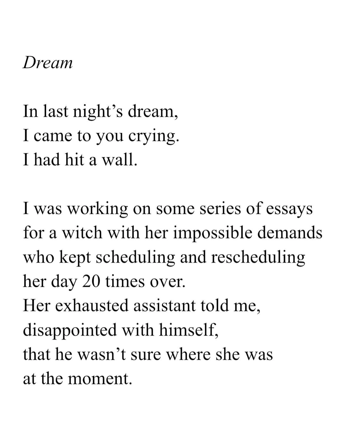 Been having vivid dreams lately. I woke up after this one and had to write it down. A poem about a dream about a poem. 😎&hearts;️✨