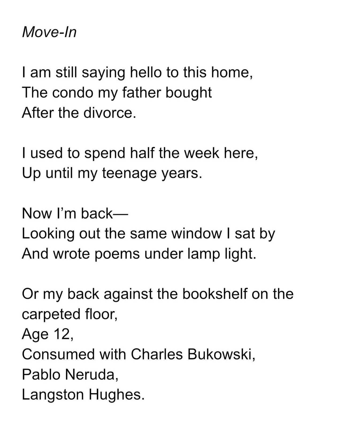 Recommend reading while sipping hot tea. Another father poem. 🌙☕️