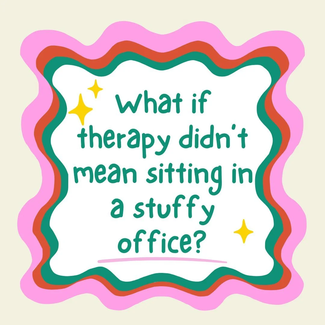 🌿 Therapy That Moves With You
Jenn works with parents and young adults, offering a unique style of therapy known as walk-and-talk. Instead of sitting across from a therapist in a small room, you can walk alongside Jenn outdoors — moving your b