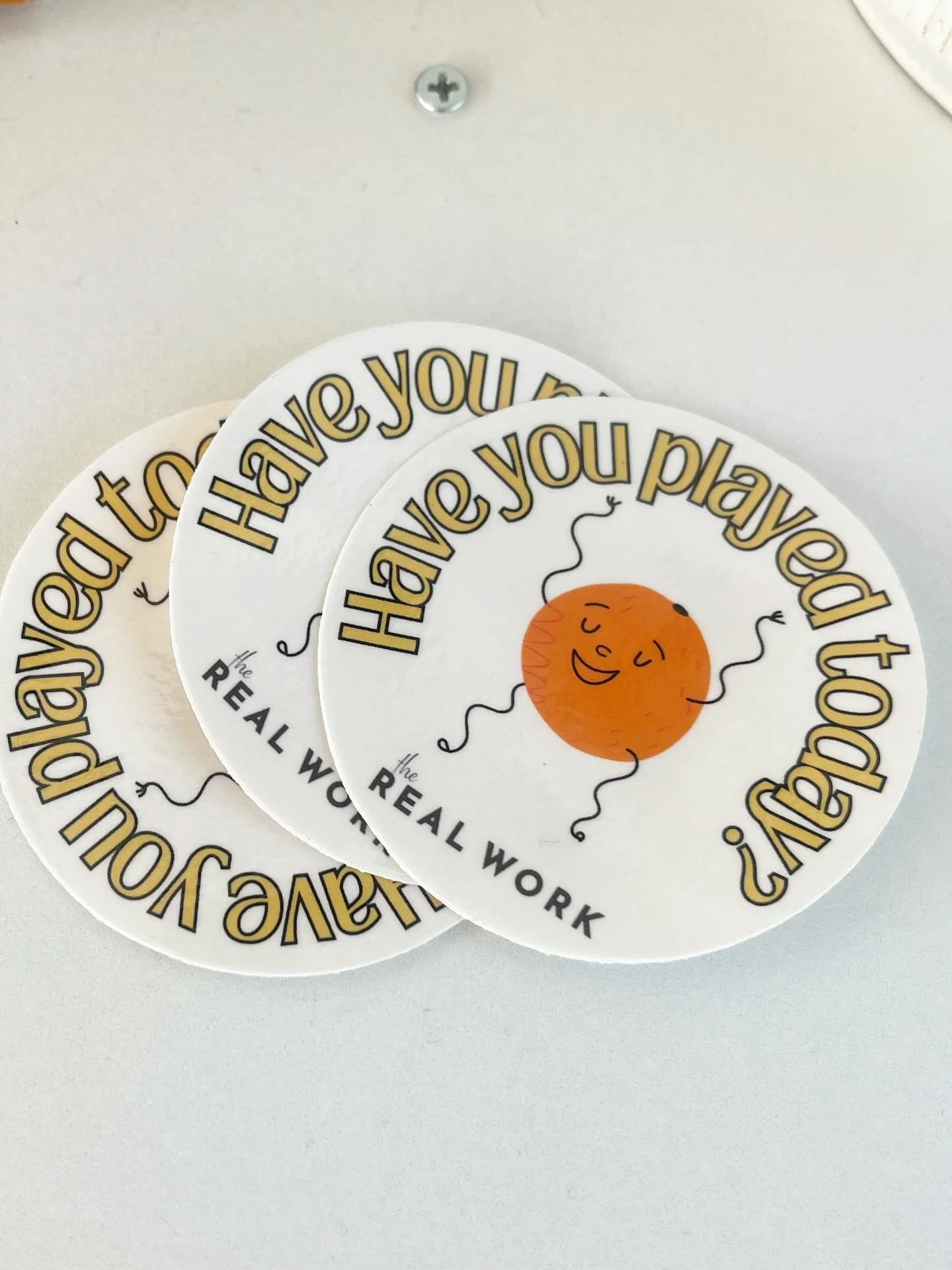 WE HAVE OUR OWN STICKERS HOW CUTE IS THAT? now accepting ideas for other affirming stickers we should have on hand here at The Real Work! Comment your ideas!