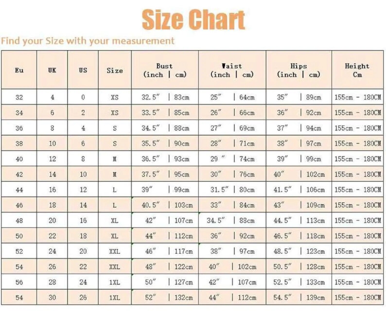Women’s size Chart 