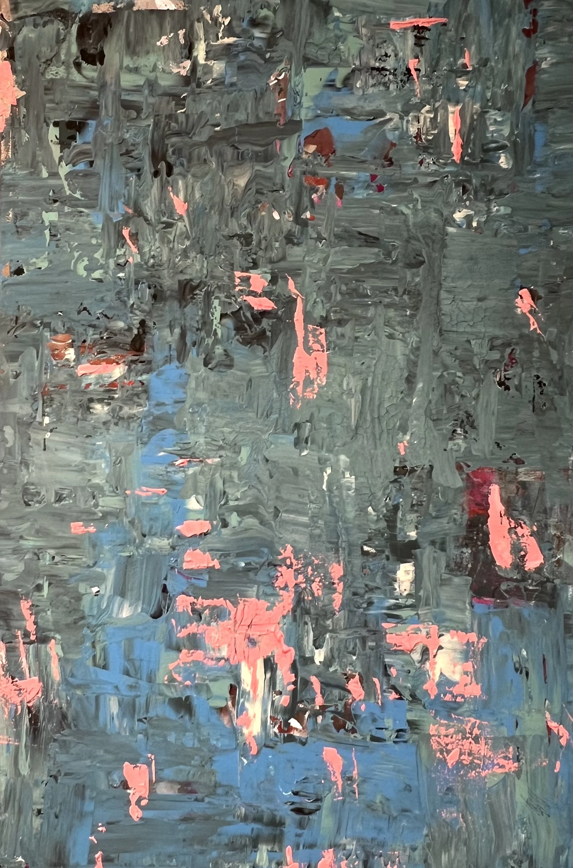 Acrylic, marble powder pn canvas  48"x30" Available