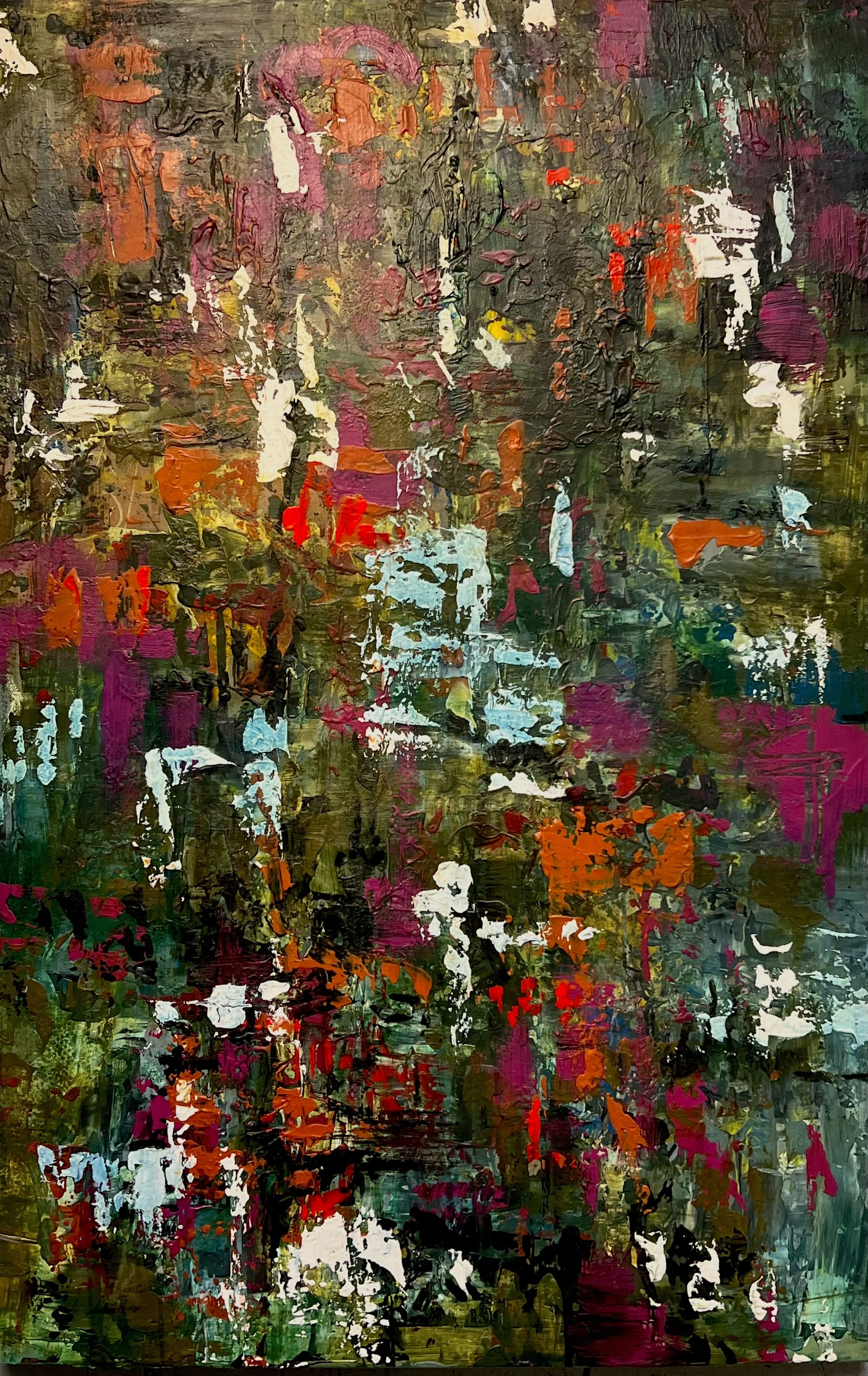 Acrylic, marble powder pn canvas  48"x30" Available