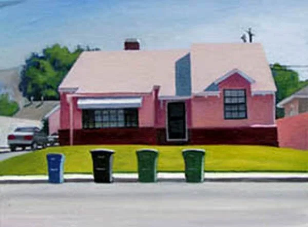 "Trash Day" oil on canvas, private collection. Available in archival print