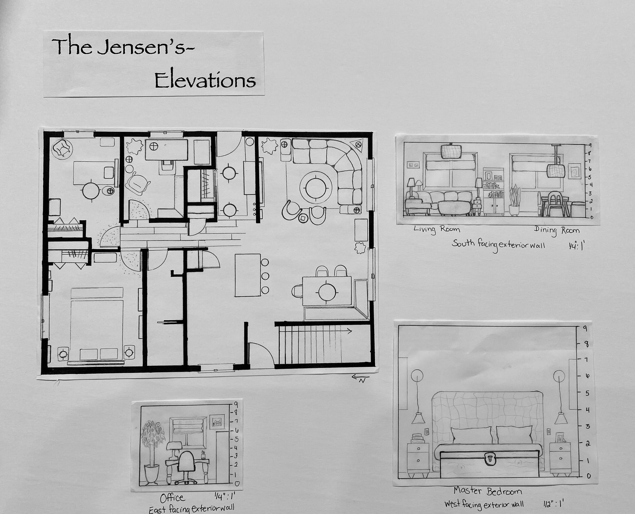Elevations : giving an idea of what your room would look like