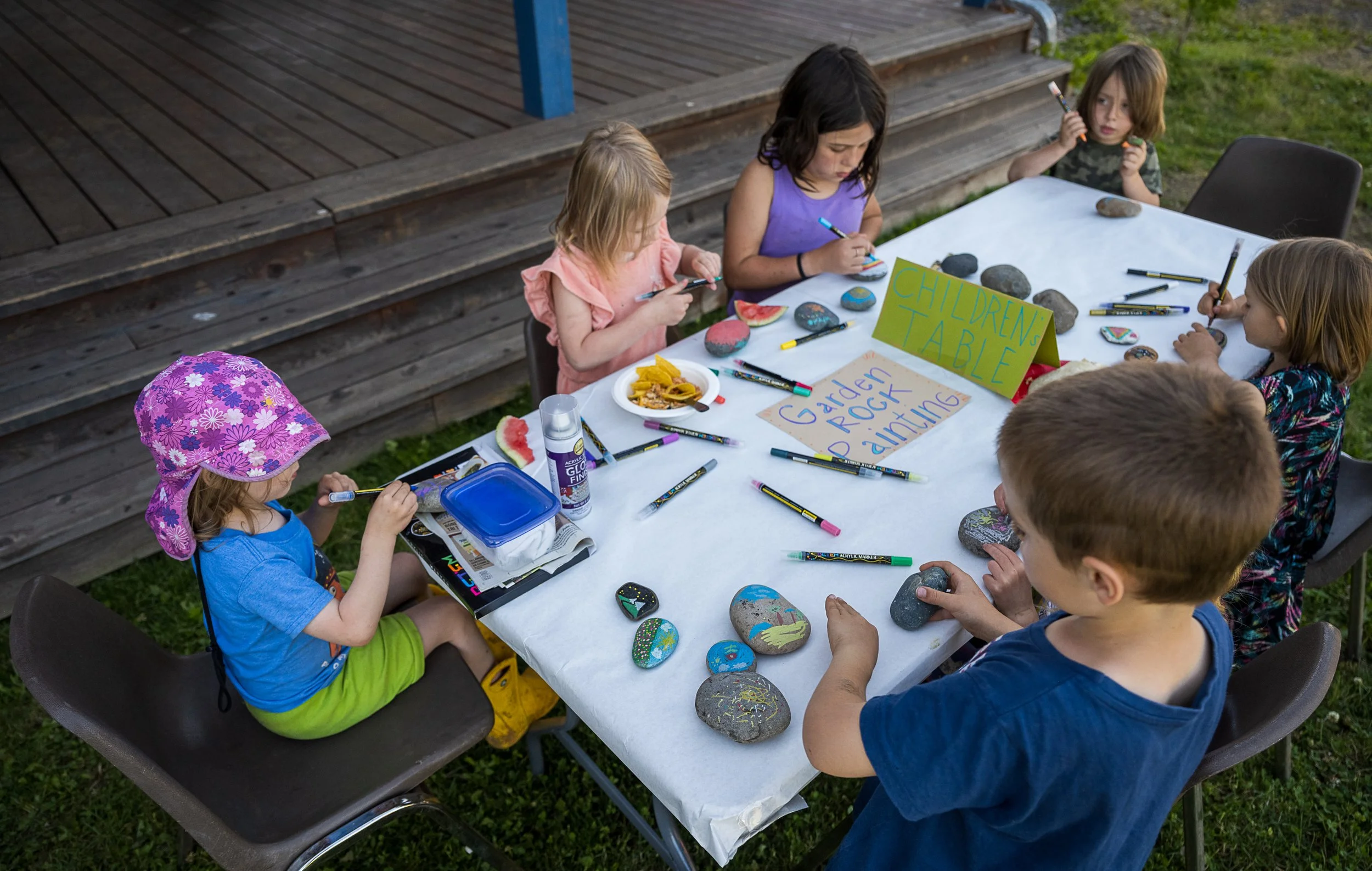 Landscaping Party with a Kids Table
