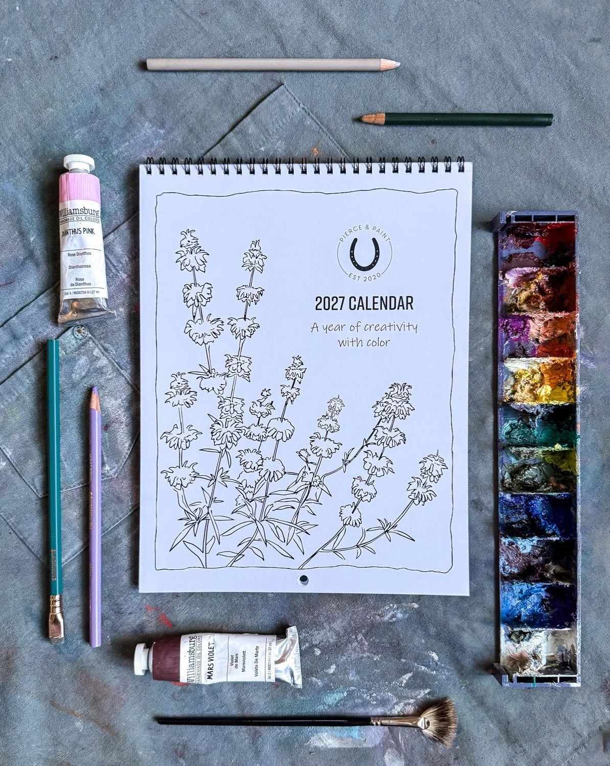 My 2027 Creativity Calendars are officially live for pre-order!

Twelve months of original Texas wildflower drawings, one dedicated color-mixing sheet, and heavyweight paper that will happily take watercolor, gouache, colored pencil, or whatever cray