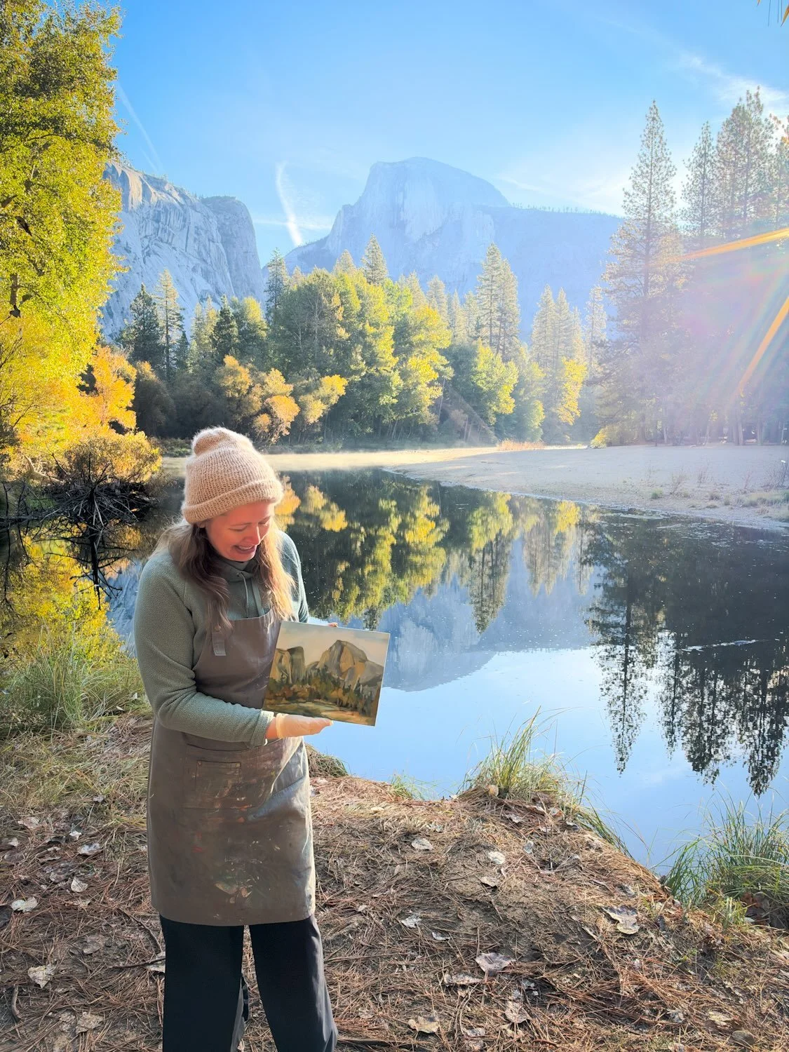 This was easily one of my favorite plein air mornings. I started before the sun even cleared Half Dome, worked until my fingers went completely numb, and somehow was ready to drop in highlights the exact second the light hit the trees. 

I don&rsquo;