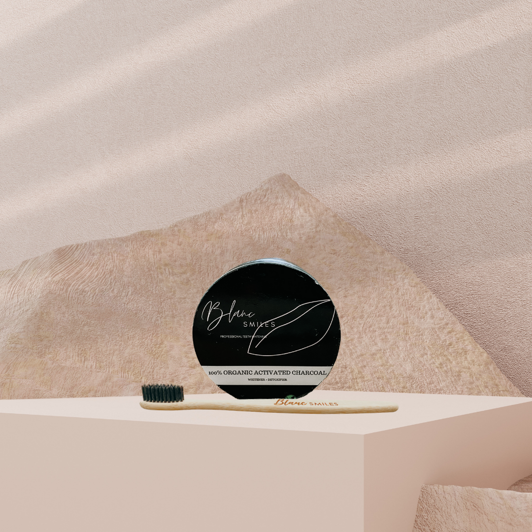 Activated Charcoal Whitening Powder + Bamboo Toothbrush