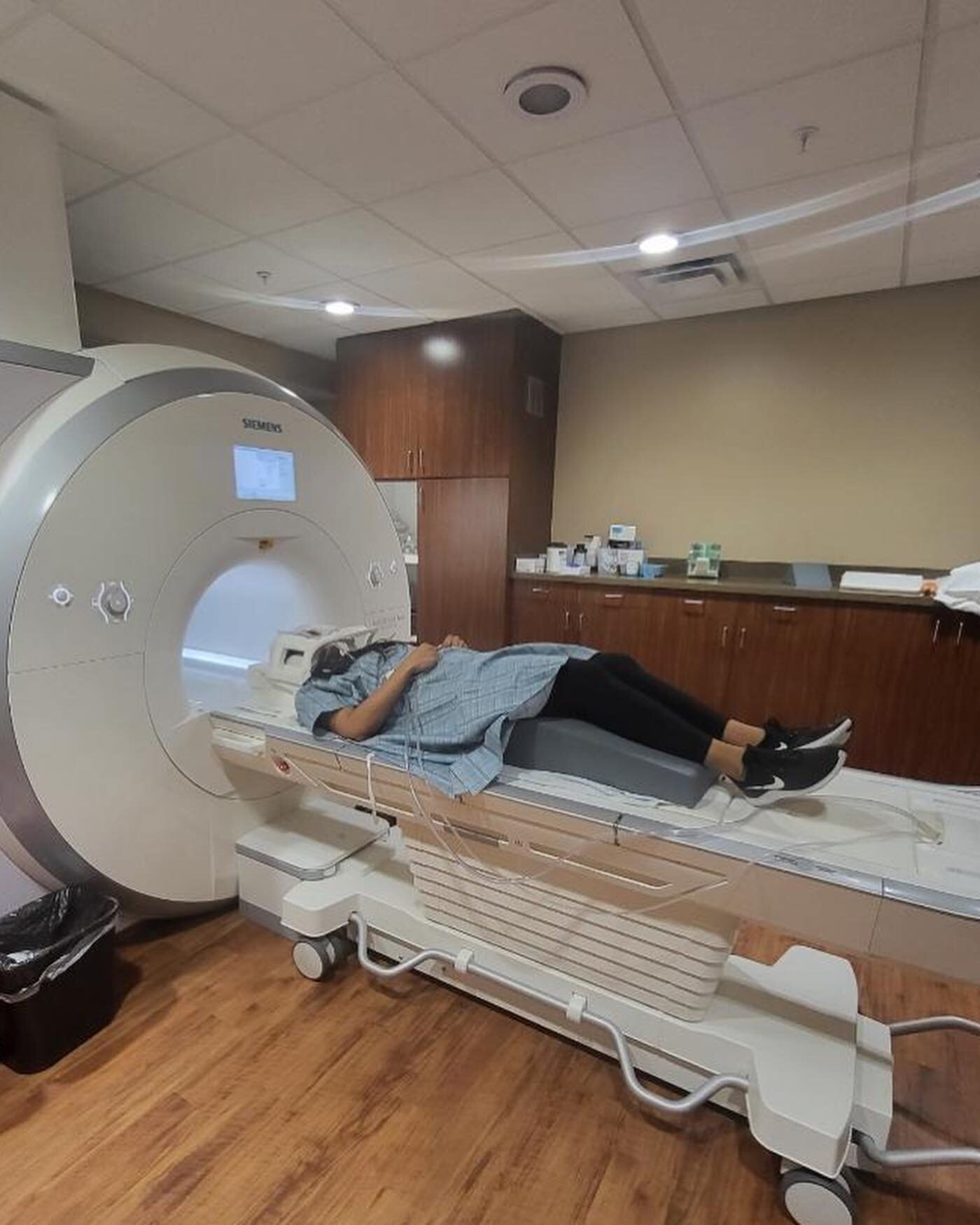 This is me getting a routine MRI for #MultipleSclerosis. Sure, lots of people have to get MRIs for varied reasons. But everytime I lay down to get an MRI, I deal with the PTSD of being diagnosed all over again. Being told my x-rays came back &ldquo;s