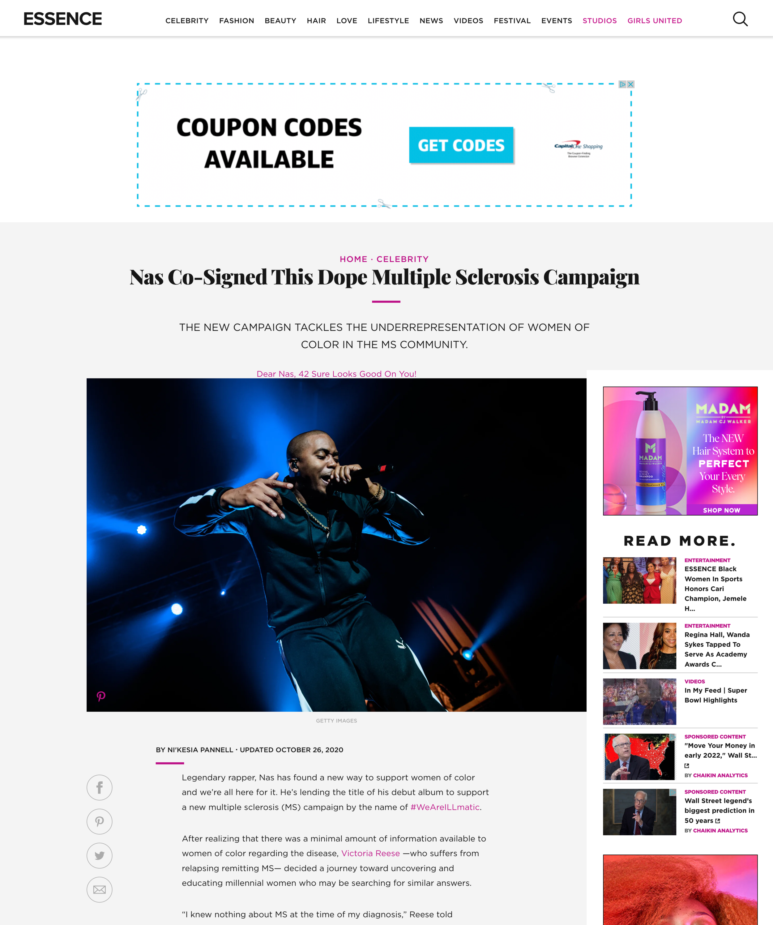 Nas Co-Signed This Dope Multiple Sclerosis Campaign
