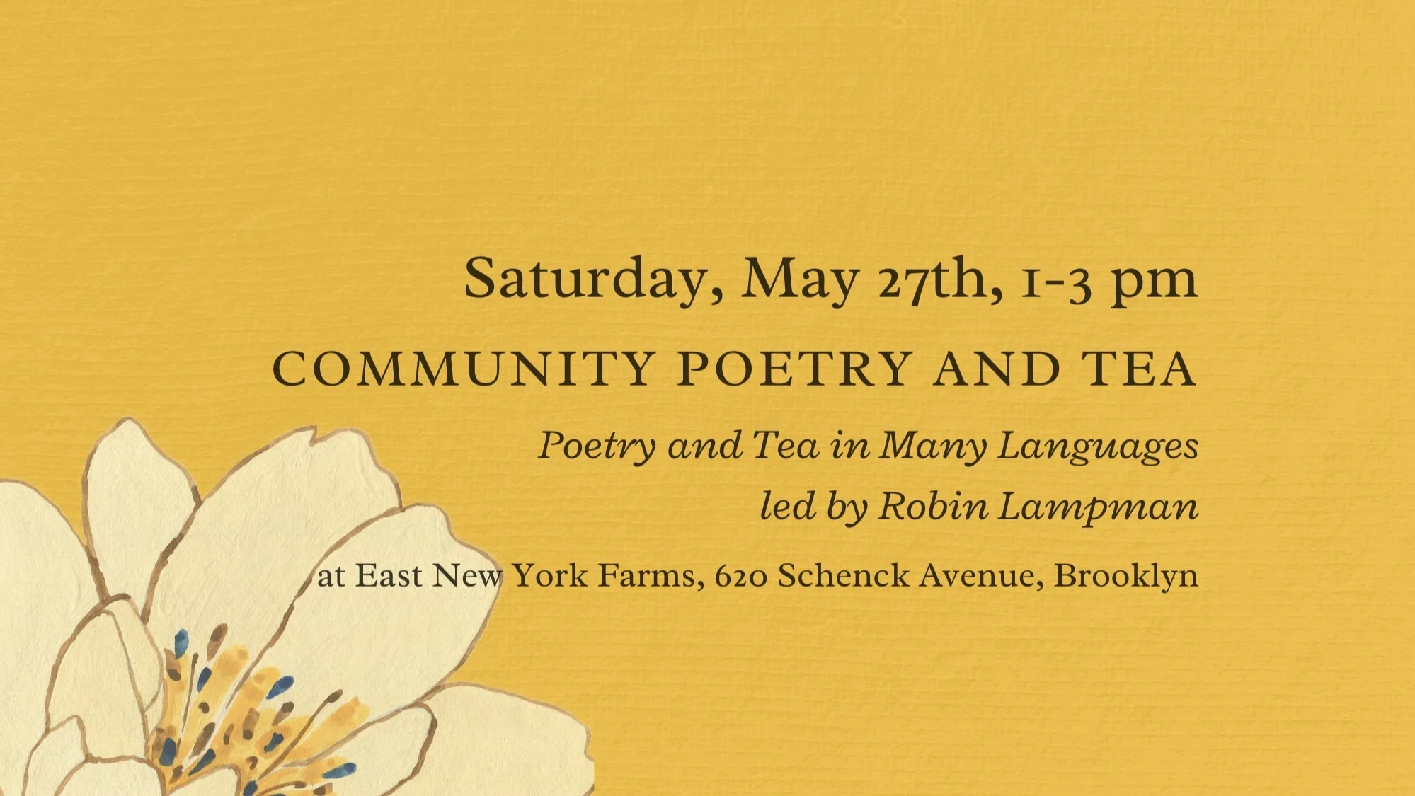 Community Poetry & Tea — Tea Arts and Culture