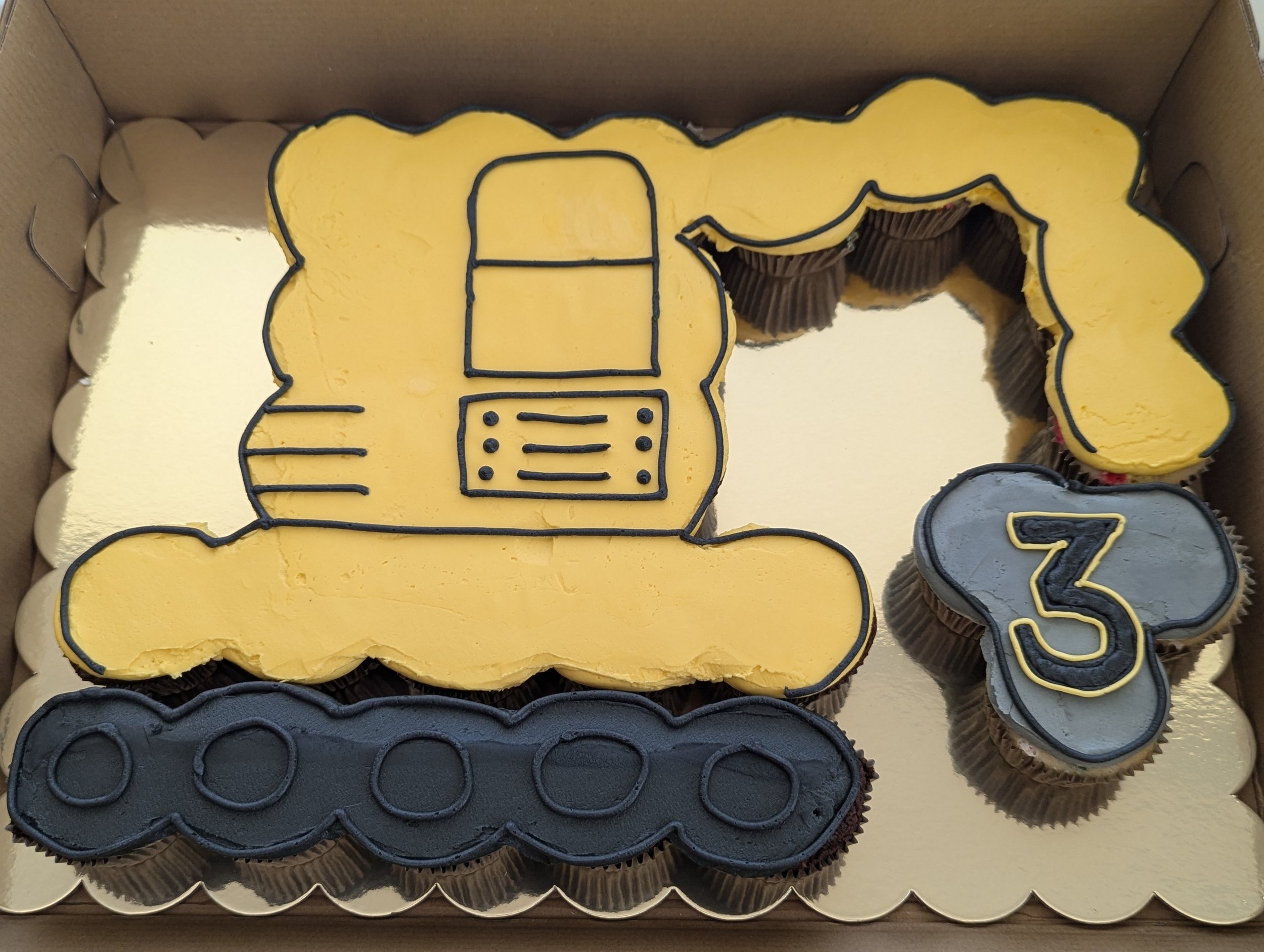 Excavator Cupcake Cake