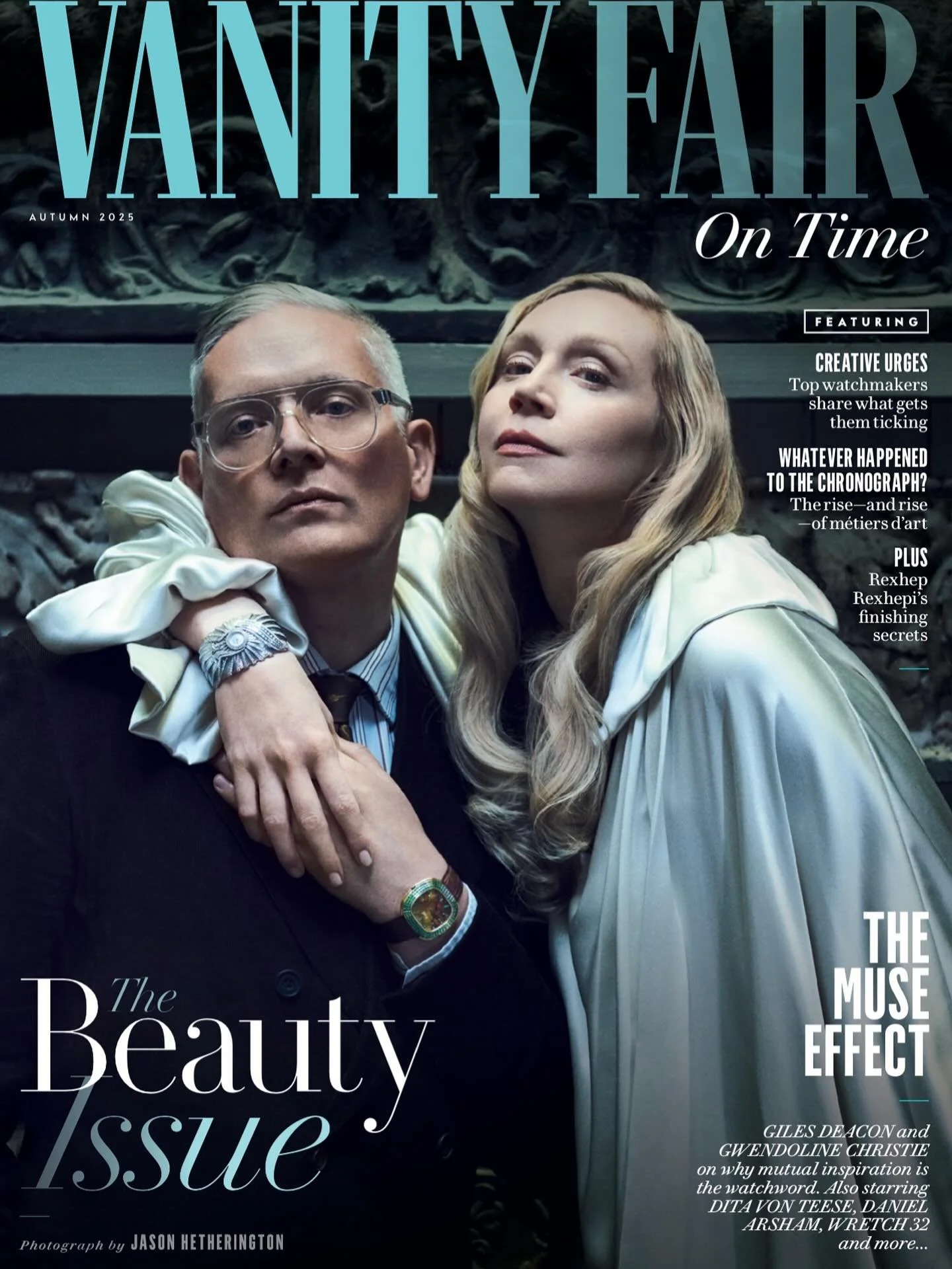 Beauty personified in human and horological form by @gwendolineuniverse and @gilesdeacon_ and @piaget shot by @jasonhetheringtonstudio for @n_foulkes and his brilliant new @vanityfair #ontime @hollyzross ❤️ #thankyou