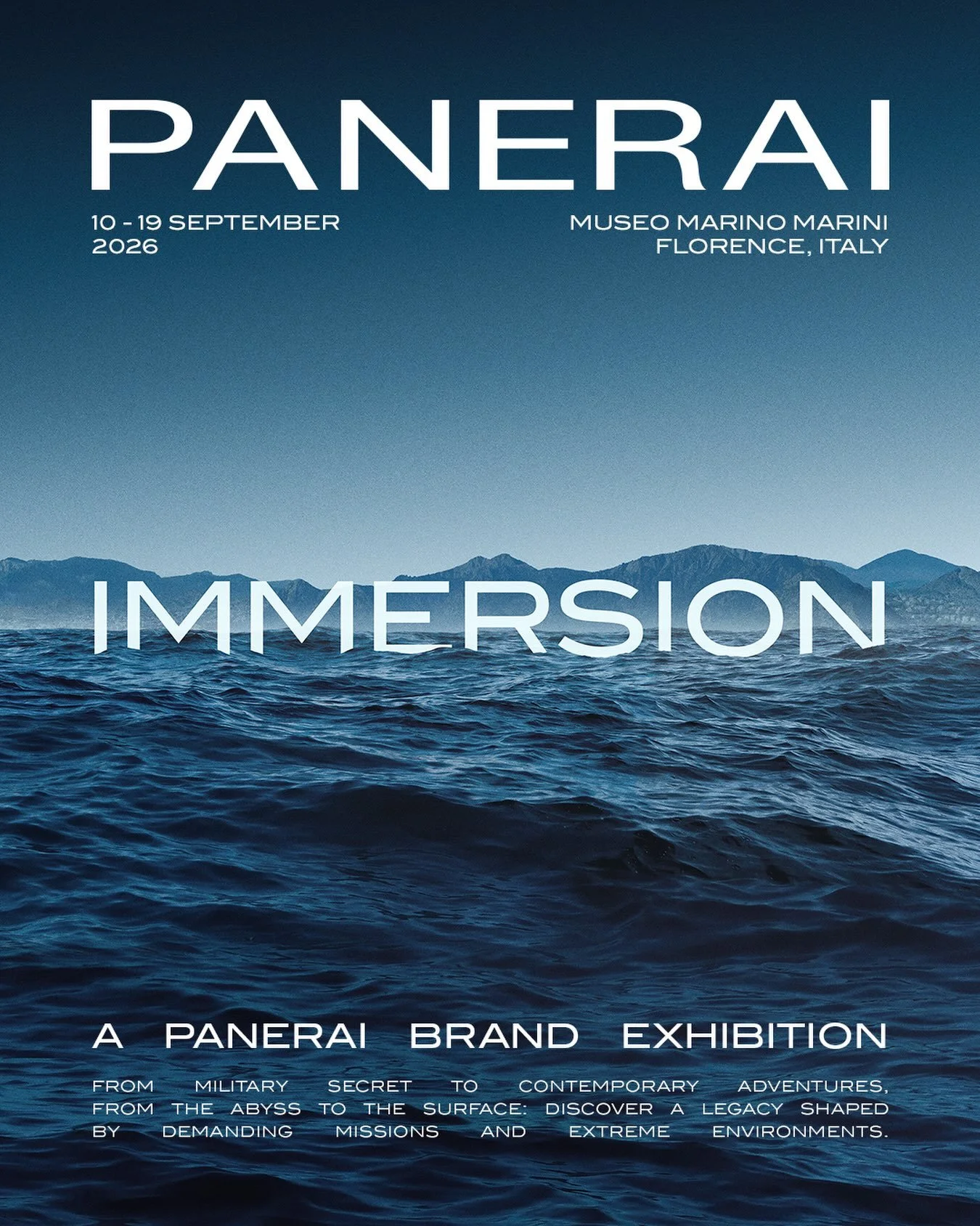 #IMMERSION by @panerai incoming #FLORENCE 10 - 19 September 🇮🇹🏴&zwj;☠️ 

#panerai #paneristi