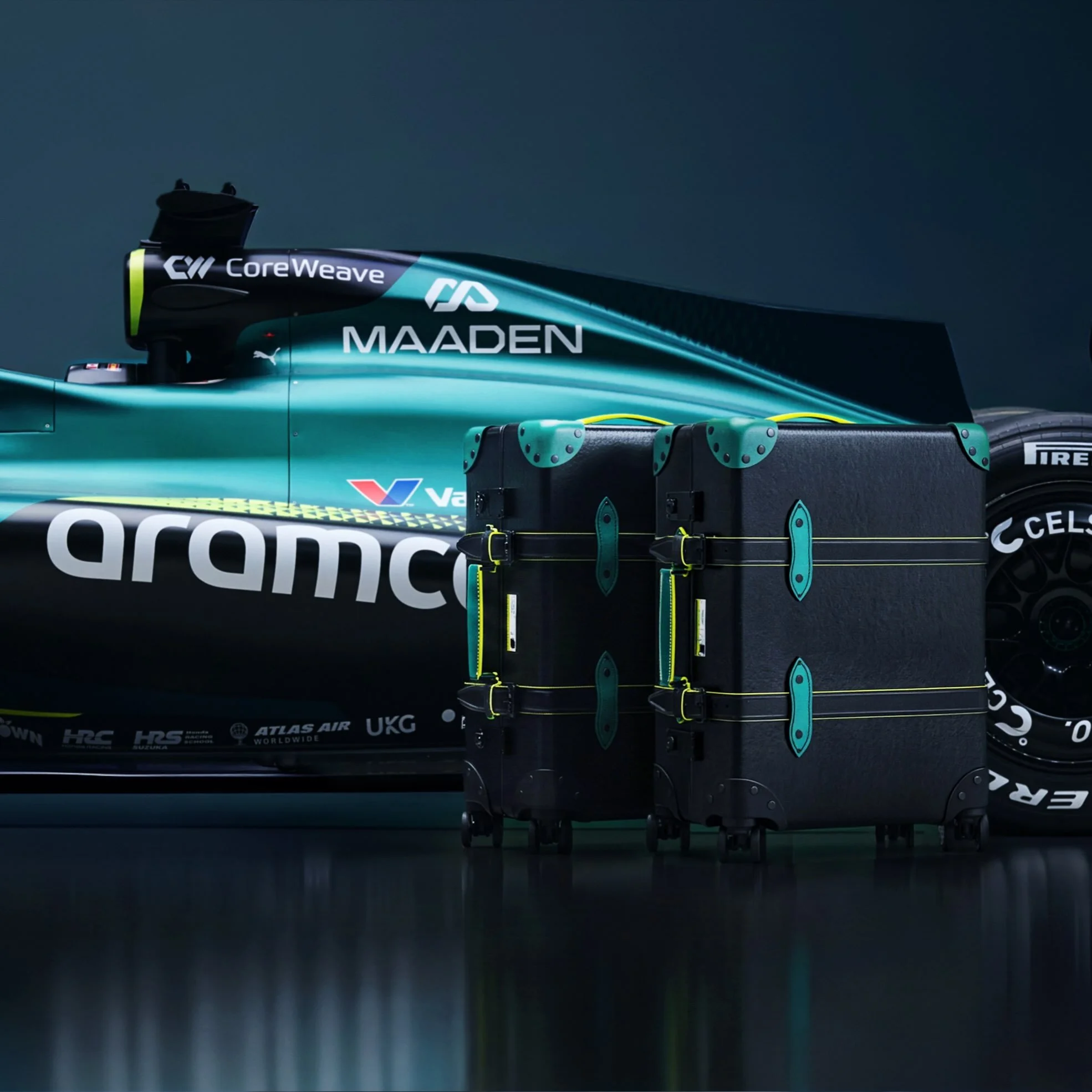 The new @globe_trotter1897 x @astonmartinf1 collection just dropped &hellip; 100 pieces worldwide #astonmartinf1 #astonmartin #f1