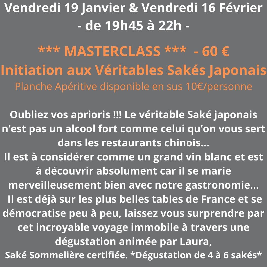 *** MASTERCLASS Sak&eacute; 🍶 ***