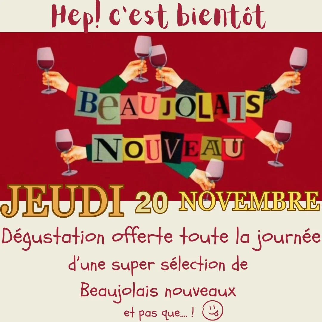 *** 🍷𝐋𝐞 𝐁𝐄𝐀𝐔𝐉𝐎𝐋𝐀𝐈𝐒 𝐍𝐎𝐔𝐕𝐄𝐀𝐔 𝐚𝐫𝐫𝐢𝐯𝐞 𝐥𝐞 𝟐𝟎 𝐍𝐎𝐕𝐄𝐌𝐁𝐑𝐄 🍷 ***

D&eacute;gustation offerte en cave toute la journ&eacute;e, 
👉Une 𝐬𝐞́𝐥𝐞𝐜𝐭𝐢𝐨𝐧 𝐝𝐞 𝟒 𝐁𝐞𝐚𝐮𝐣𝐨𝐥𝐚𝐢𝐬 𝐍𝐨𝐮𝐯𝐞𝐚𝐮 𝐚̀ 𝐝𝐞́𝐜𝐨𝐮𝐯𝐫𝐢𝐫 