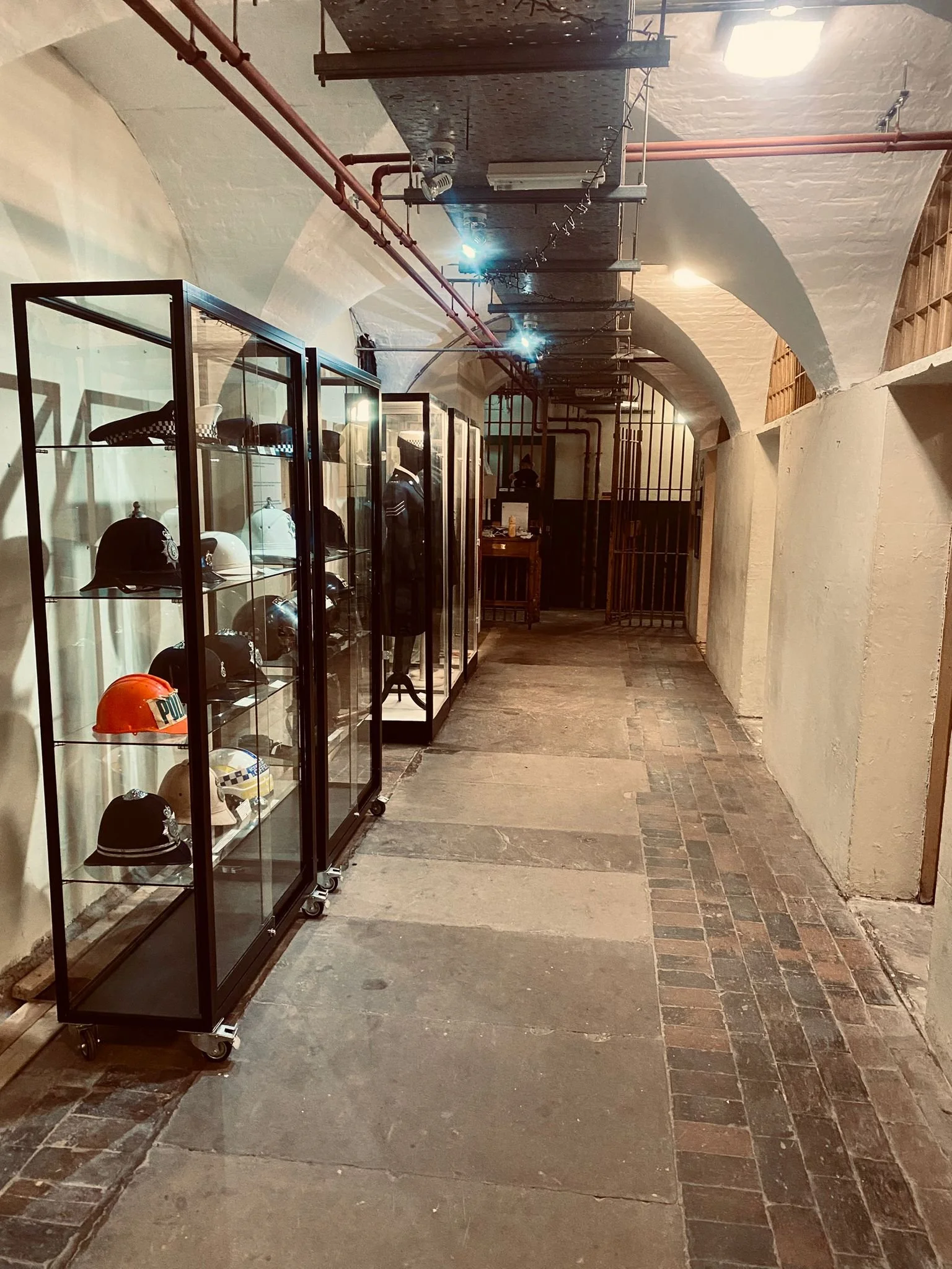 Cell corridor looking down the museum towards the entrance 