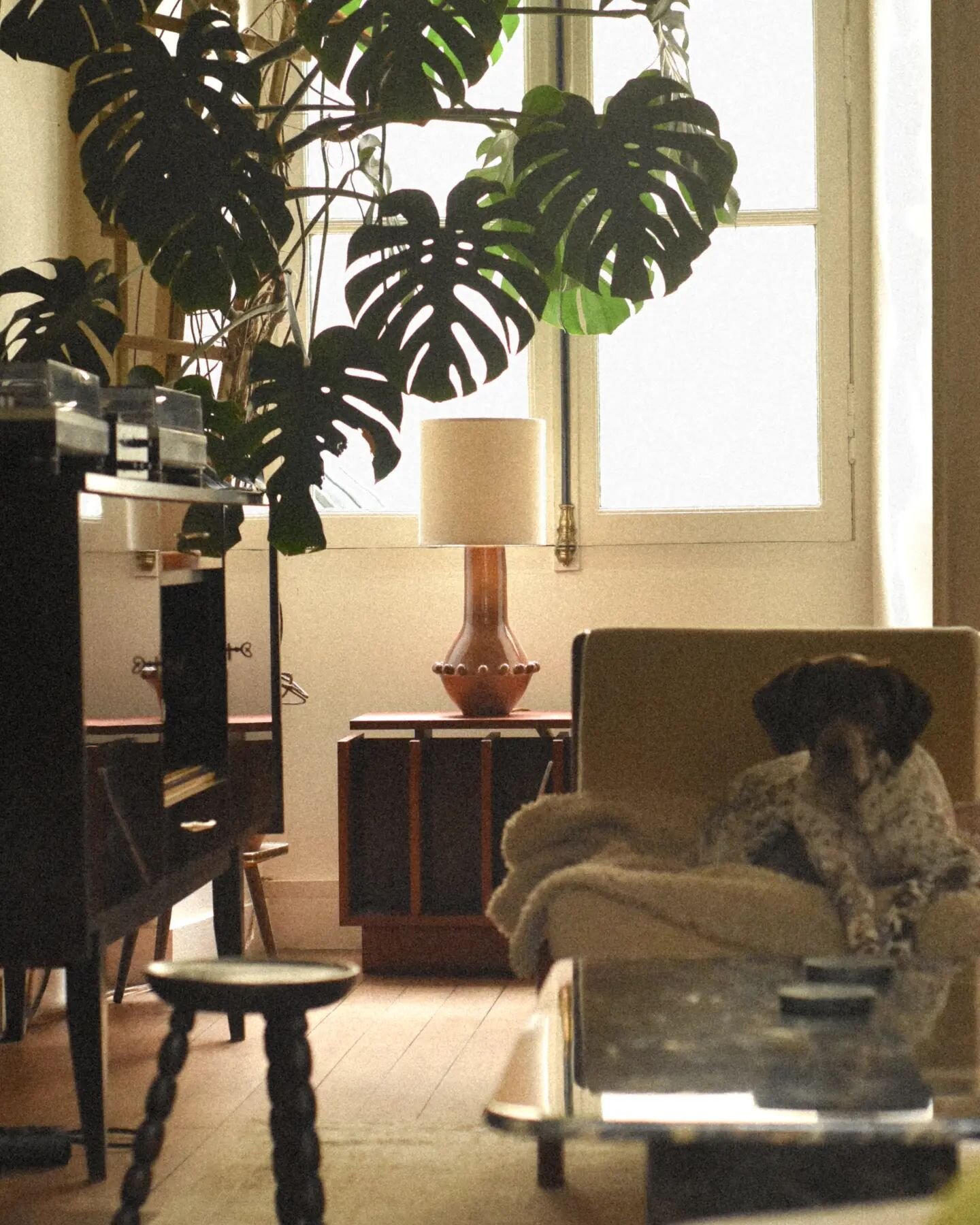 Belle et la Lampe Camille version slim pour @goodmoods sur un meuble de @kalorakoto 🤎