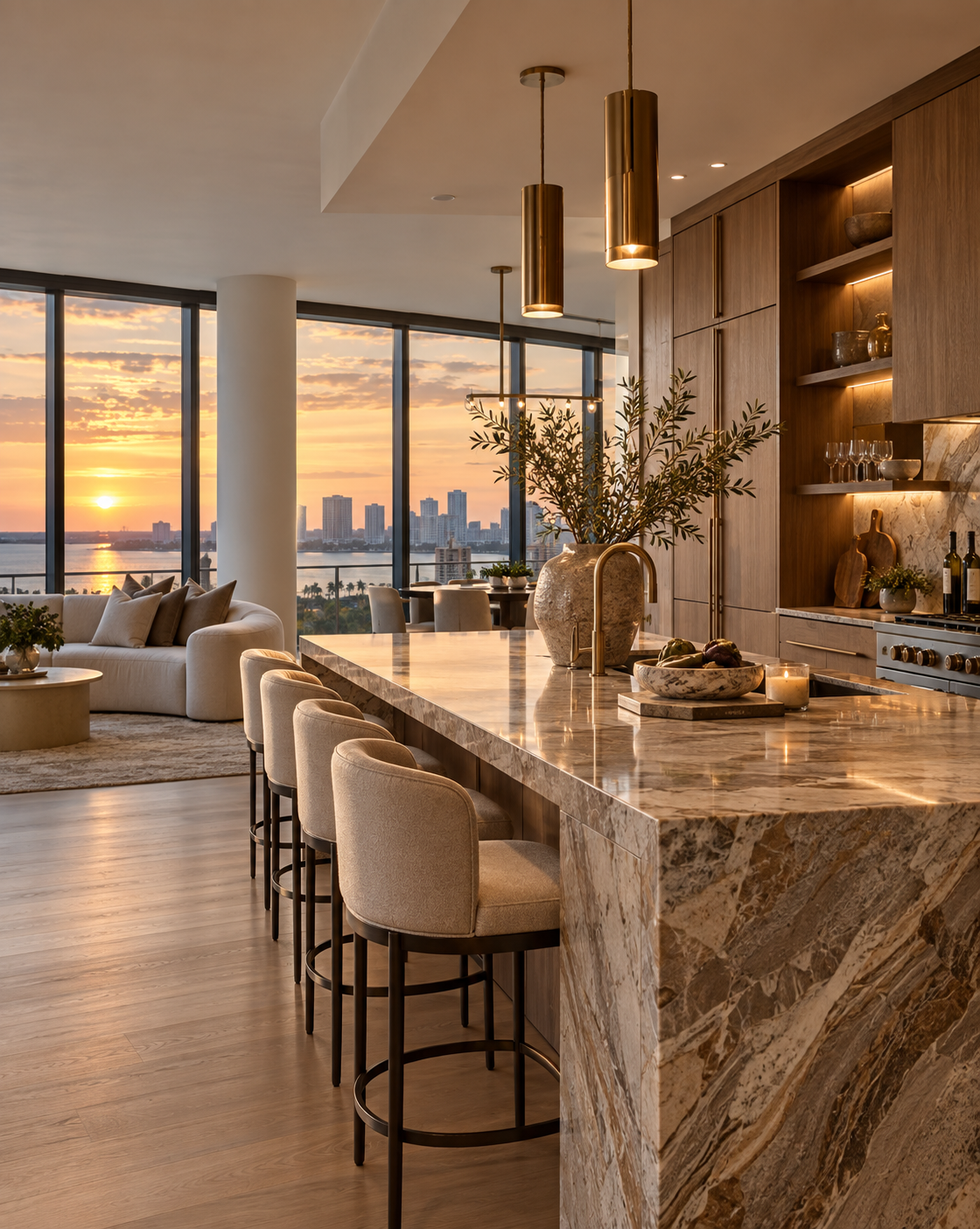 Condo Sunset Waterview Detailed Millwork