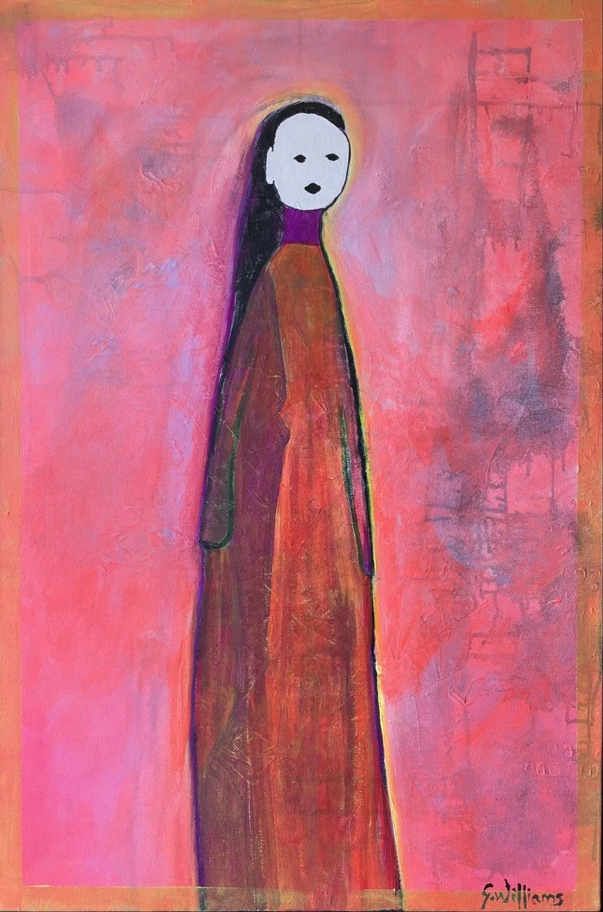 Homage to the Red Dress, acrylci, 24 x 36 in, $1800.00