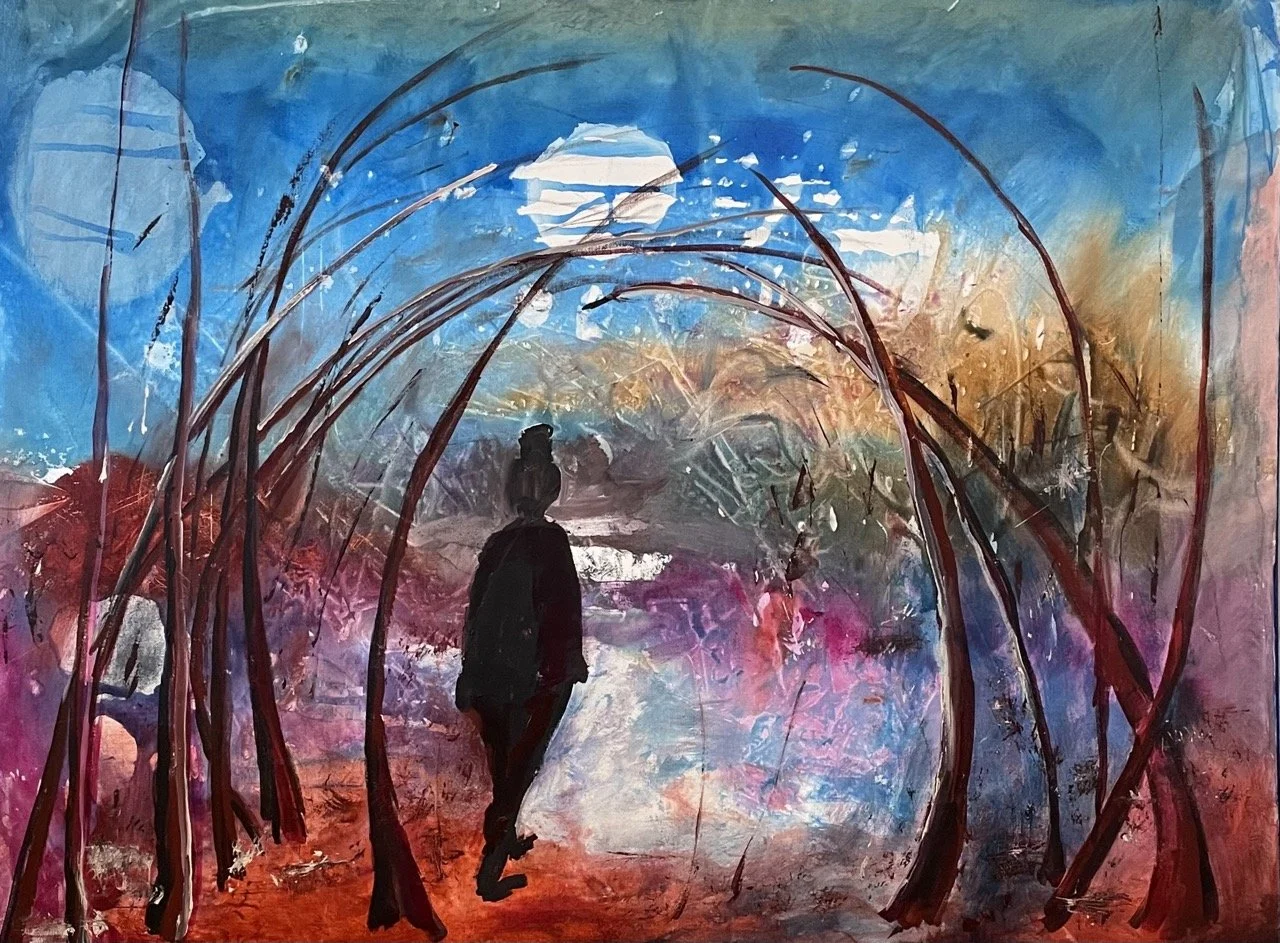 Let's Go This Way, acrylic, 40 x 30 in, $2500.00