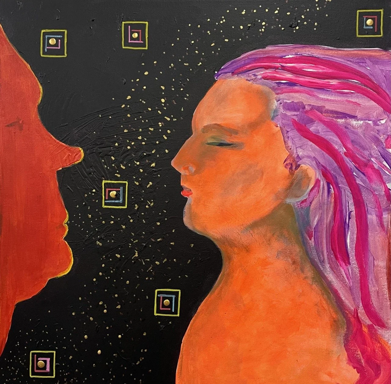 And Then She Said, acrylic, 20 x 20 in, $600.00