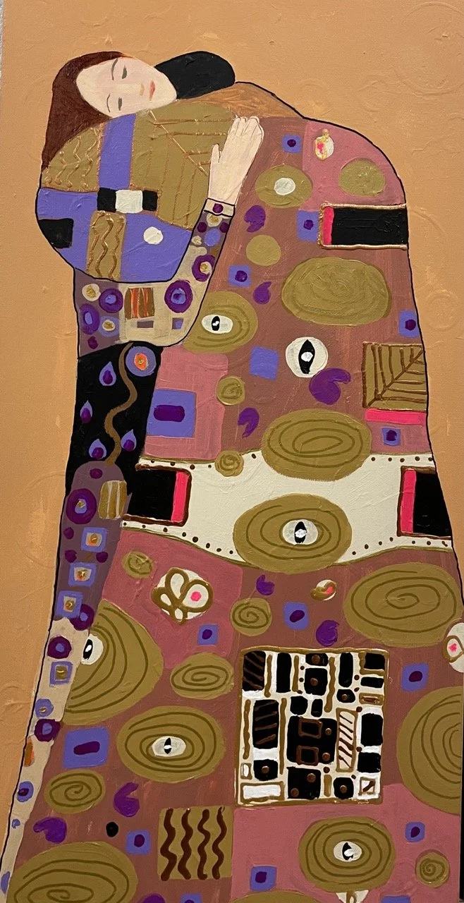 The Long Embrace, mixed media, 15 x 30 in, $700.00