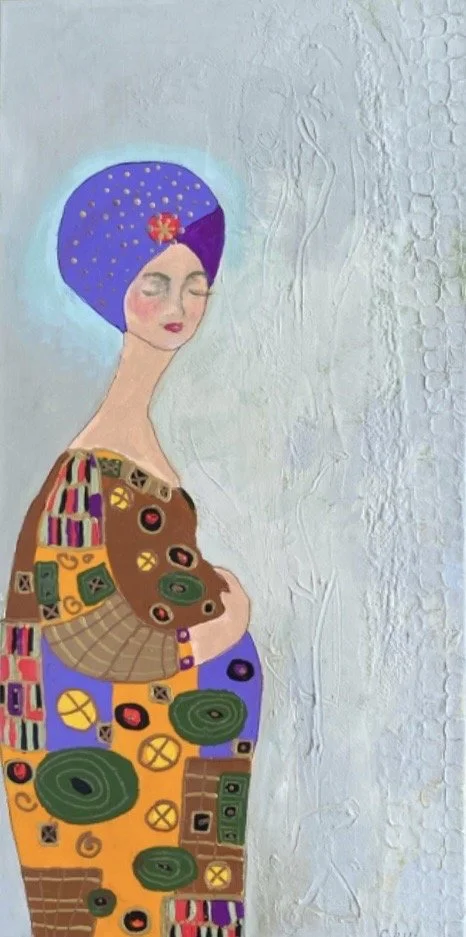 Motherlove, mixed media, 15 x 30 in, $700.00