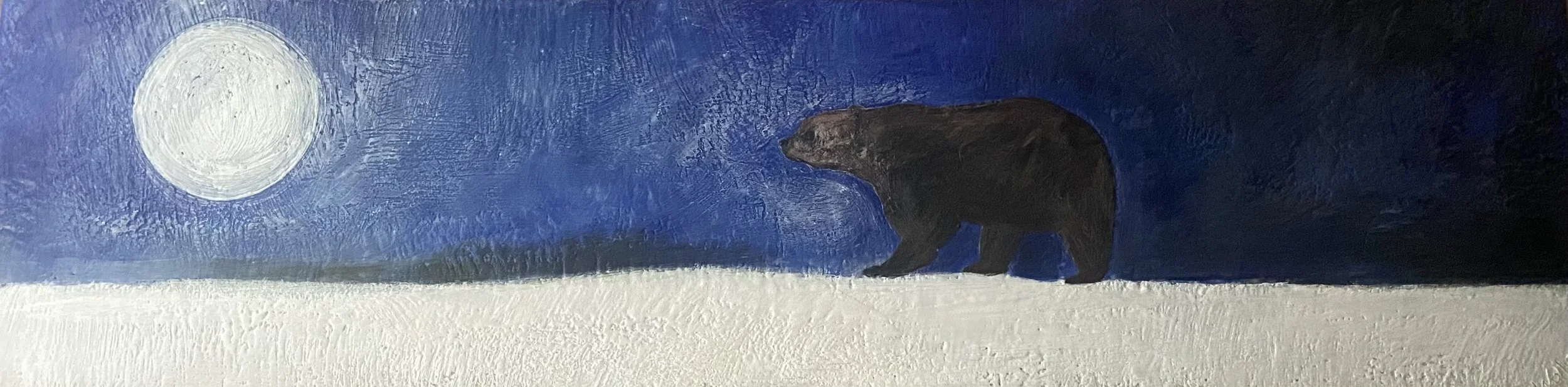Bear Meets Moon,12x45 $1600
