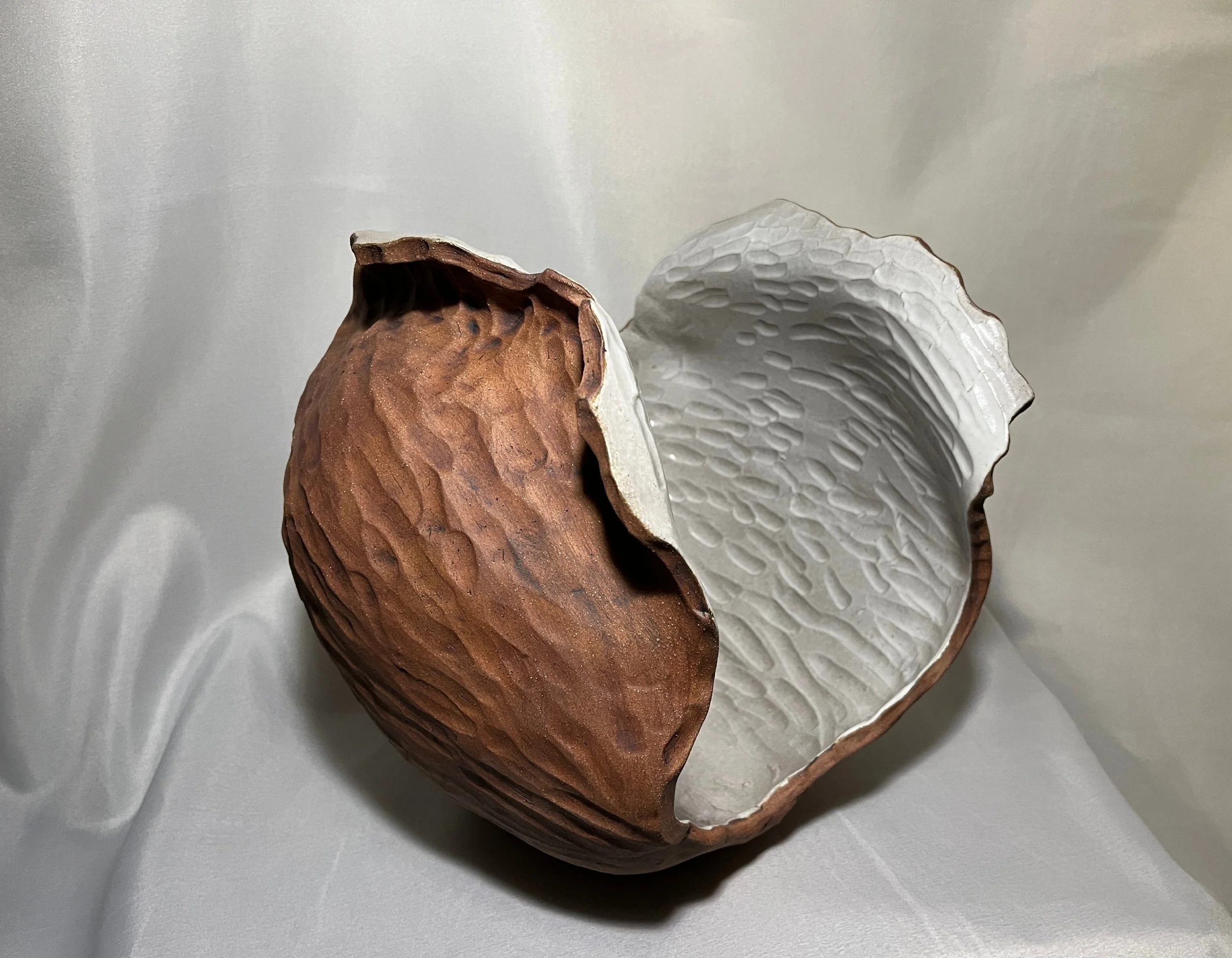 LianeKellyWings, 25 cm diameter, stoneware with satin white glaze, $575.JPG