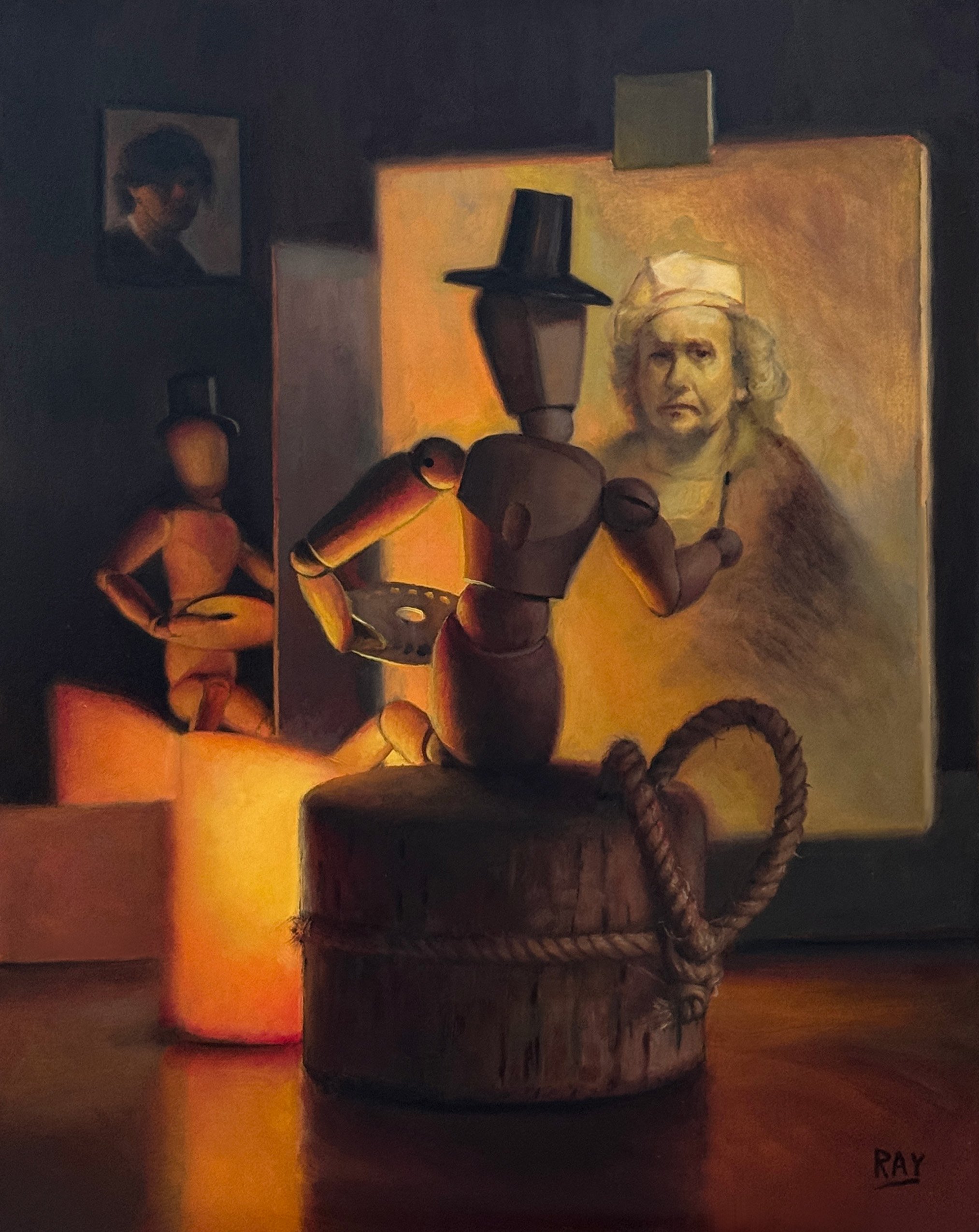 Alan_Ray_Woody Paints His Self-Portrait_Oil on Panel_20x16.jpg