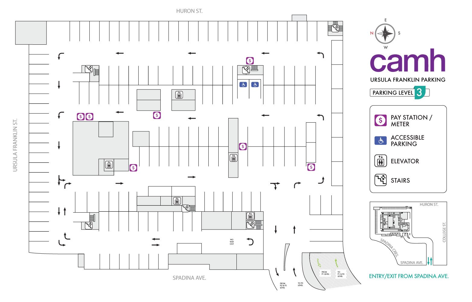 CAMH Parking Facility Map Level P3