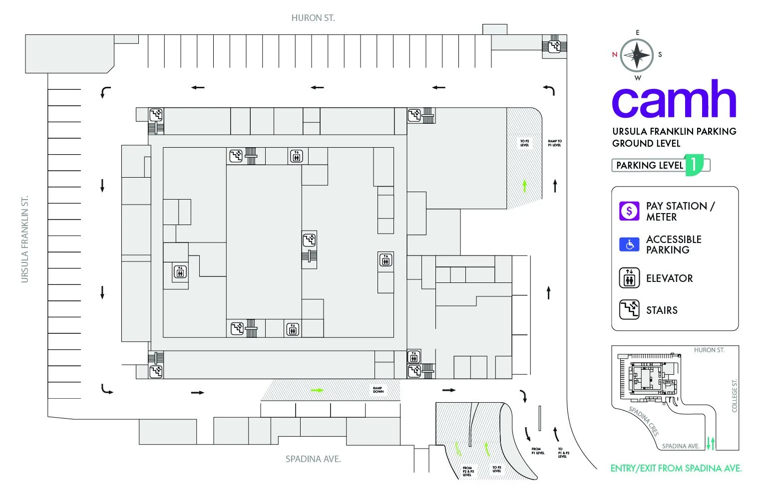 CAMH Parking Facility Map Level P1