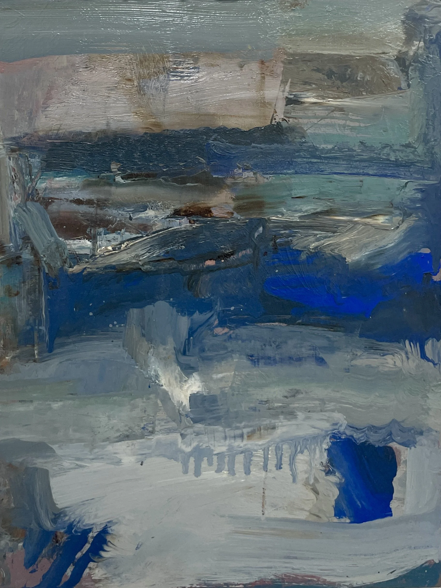 'Atlantic' oil on paper laid on board 41x31cm