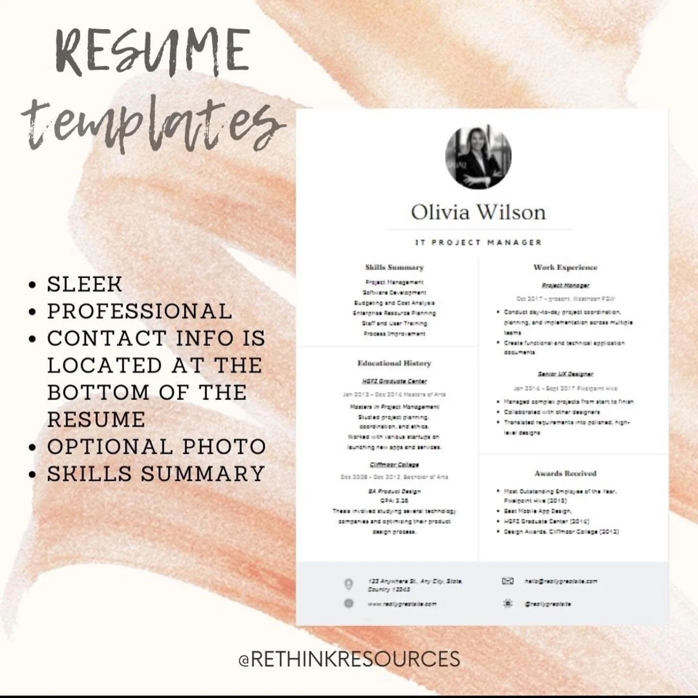 Still using Microsoft Word to create a resume? Time to upgrade! 👆🏼

Canva has great resume and cover letter templates that are free free free! 

I&rsquo;ve showcased a selection of templates in this post, so you can see some of the available option