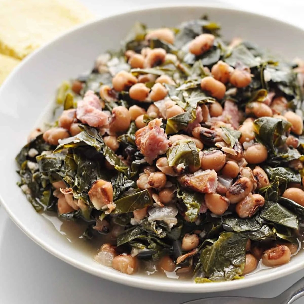 Southern Black Eyed Peas with Collard Greens (from Savory With Soul)