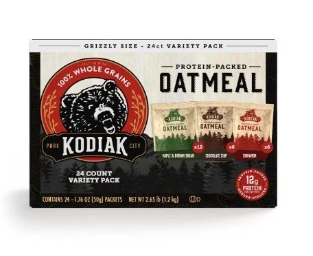 Kodiak Cakes Instant Oatmeal Packets - High Protein - 100% Whole Grains Breakfast Food - Maple & Brown Sugar, Cinnamon, & Chocolate Chip (24 Packets)