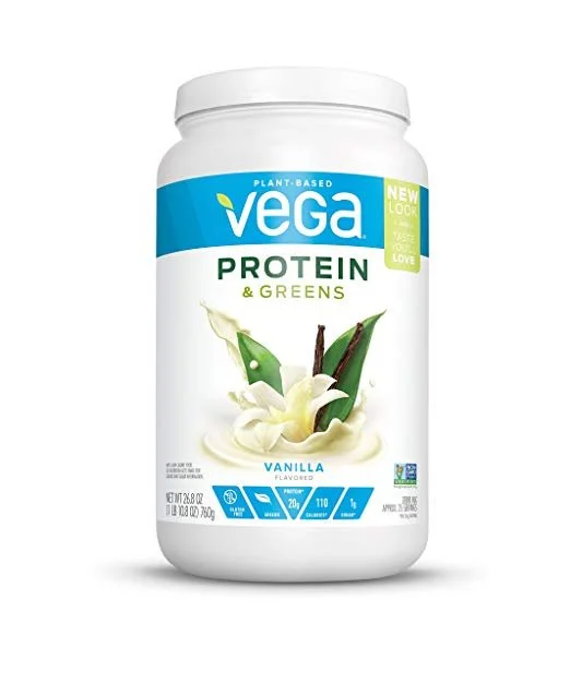 Vega Protein and Greens, Vanilla, Vegan Protein Powder, 20g Plant Based Protein, Low Carb, Keto, Dairy Free, Gluten Free, Non GMO, Pea Protein 