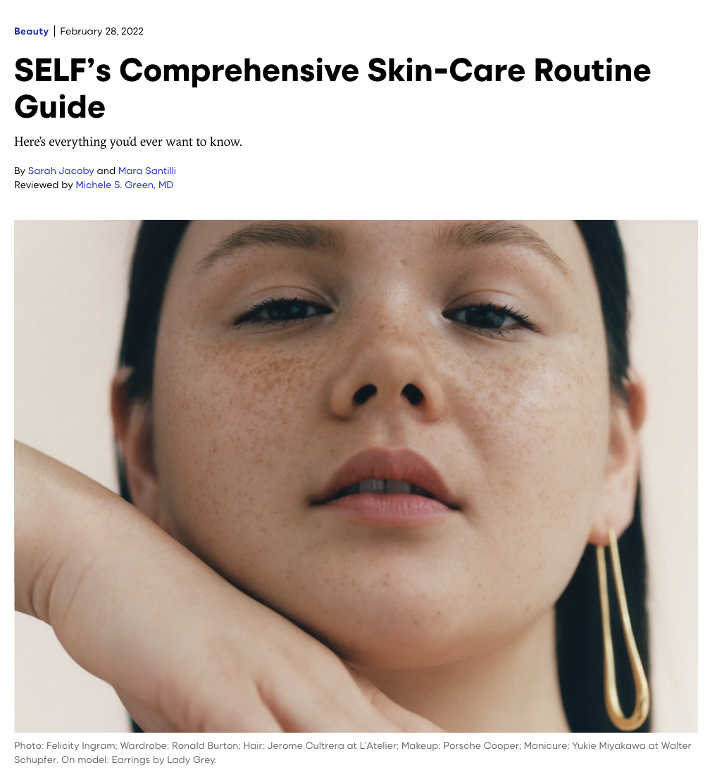 Skin Care Guide, SELF