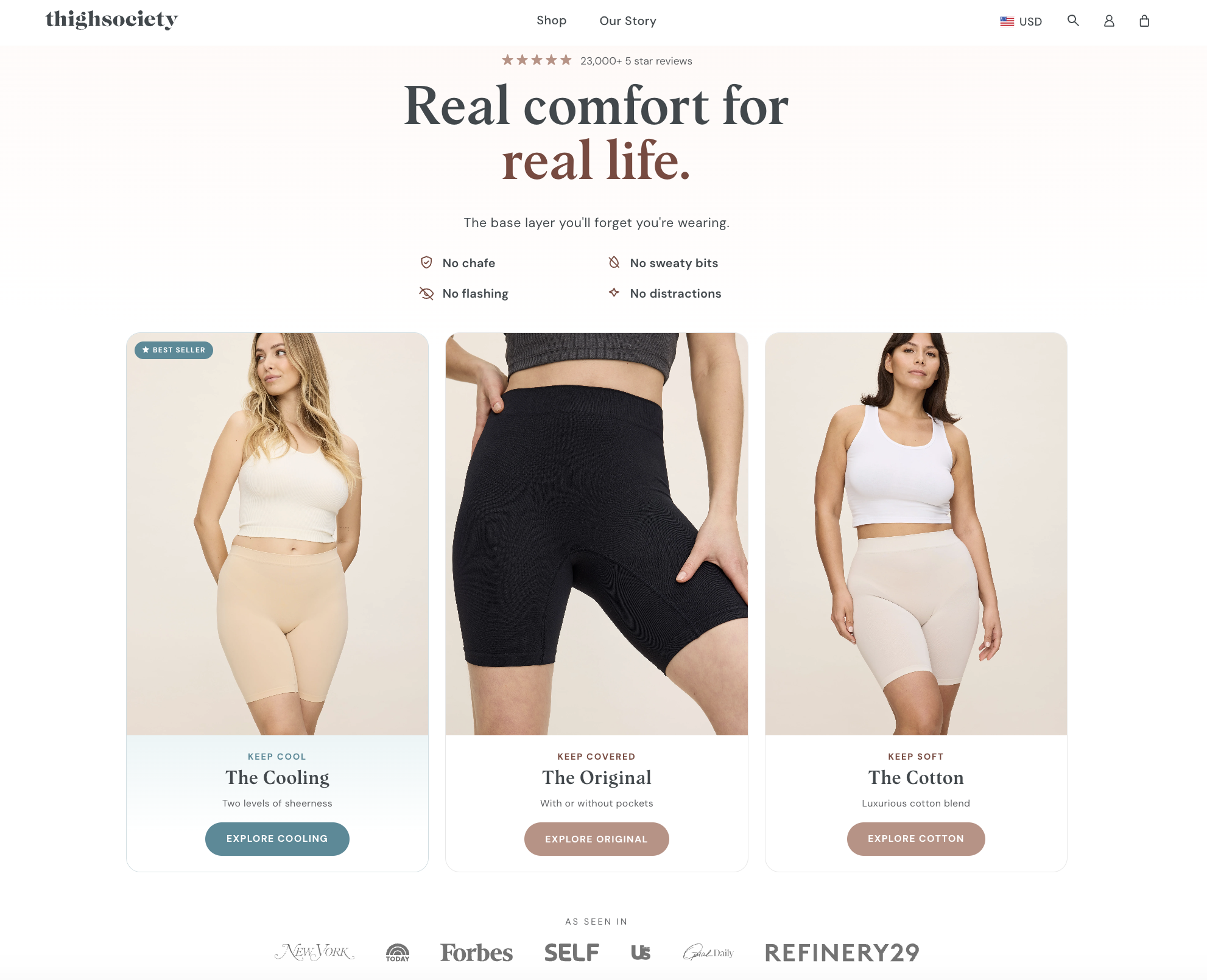Homepage, Thigh Society
