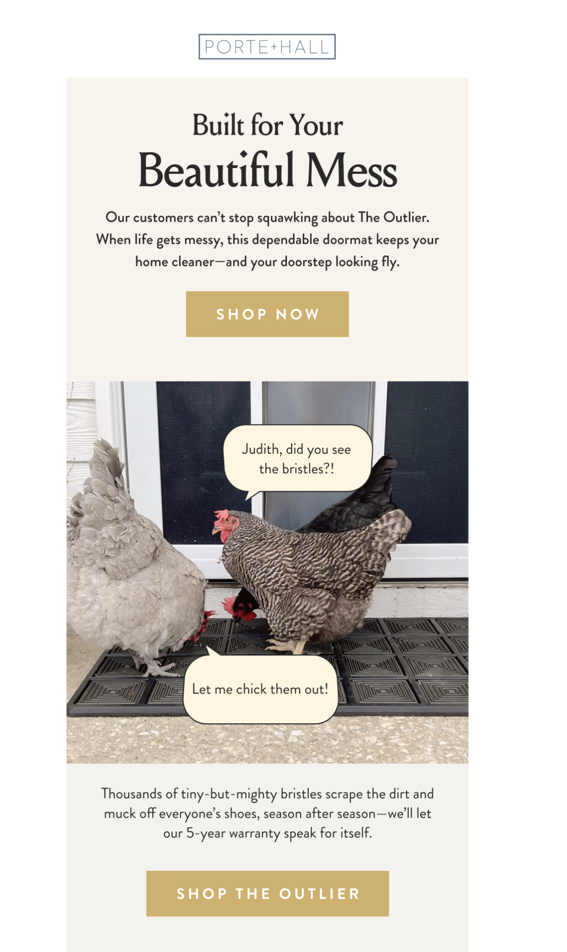 Email campaign, Porte + Hall