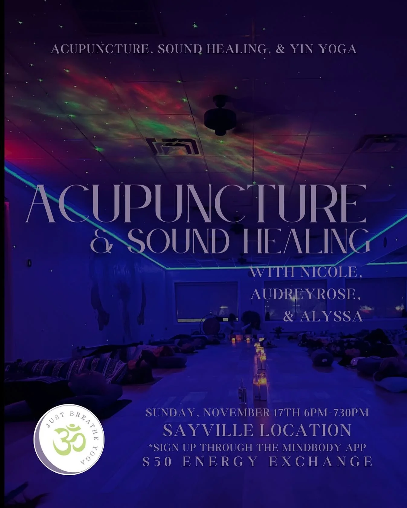 November 17th 6pm Accupuncture , Sound healing &amp; yin yoga w. @audreyroseyoga @yoganicki @tryacu .

#yinyoga #soundhealing #accupuncture #yoga #yogaeveryday #sayville
