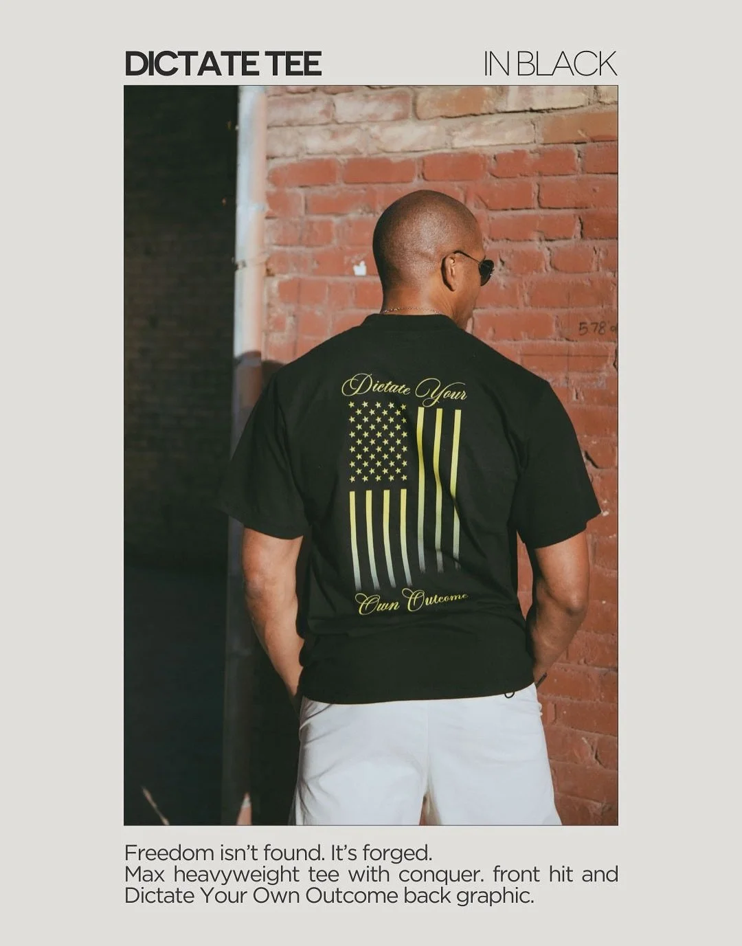 Freedom isn&rsquo;t found. It&rsquo;s forged.

Max heavyweight tee with conquer. front hit and Dictate Your Own Outcome back graphic.

Link in bio to purchase. #ConquerAllThings #BuiltToConquer #FitnessApparel

📸 @arisha_photography