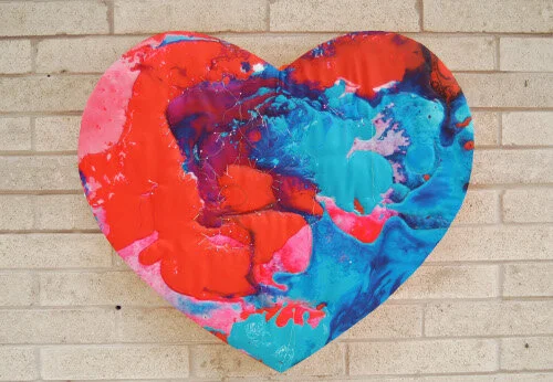 Heart digital image on satin wires& pins 100cm x 90 cm.jpg