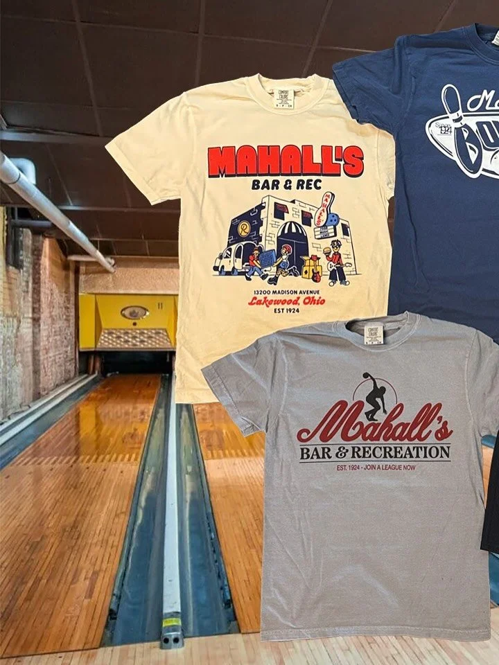 Late Summer merch for @mahalls20lanes !

Very stoked on all of these prints (especially the Ivory tee)! I can&rsquo;t bowl worth a damn though.